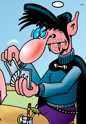 Cartoon von Stefan Bayer: Skatrunde