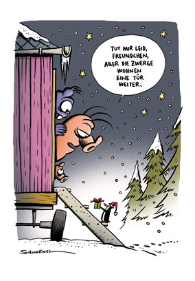 Schweinevogel Cartoon Weinhnachten