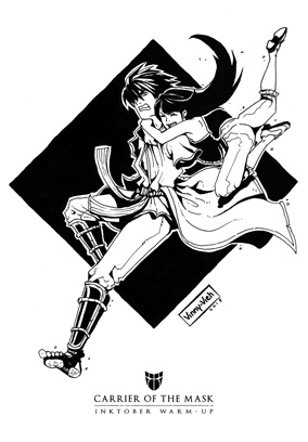 Carrier of the Mask: Inktober Warm-Up 2018