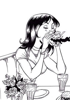 Inktober Warm Up: Food, First Date