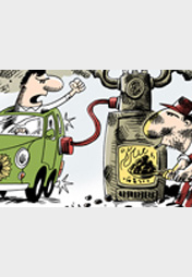 Sauberes Elektro-Auto fährt mit schmutziger Energie