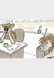 Ranger und Löwe: Gelassenheit