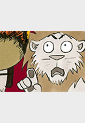 Ranger und Löwe: Dir brennt der Hut!