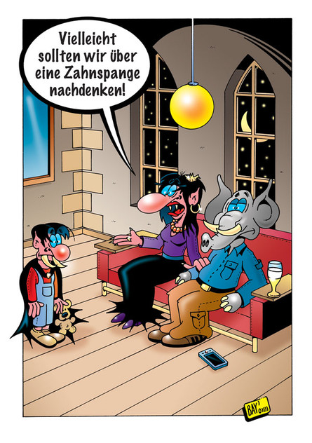 Cartoon von Stefan Bayer: Zahnspange
