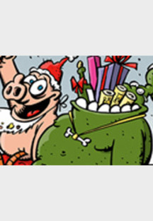 Schweinachtspostkarte