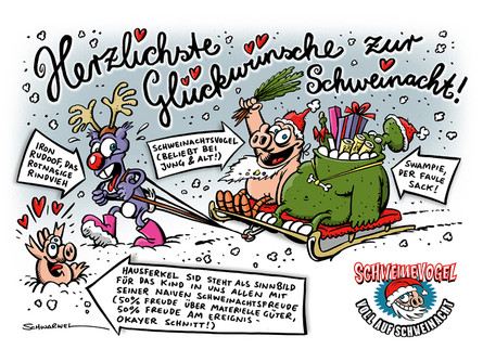 Schweinachtspostkarte