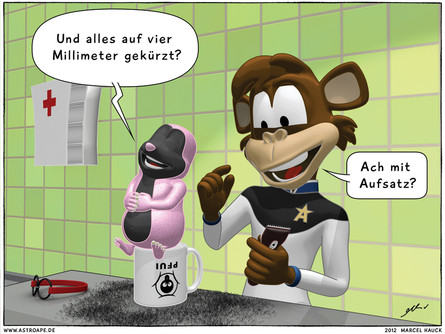 Astro Ape und Mole - Rasur