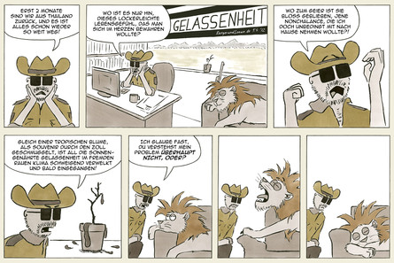 Ranger und Löwe: Gelassenheit