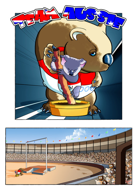 Schwarzer Tag #54 - Animal-Athletics: Team Aussie "Stabhochsprung"