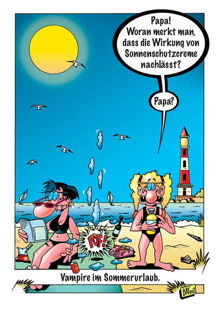 Cartoon von Stefan Bayer: Sonnenschutzcreme