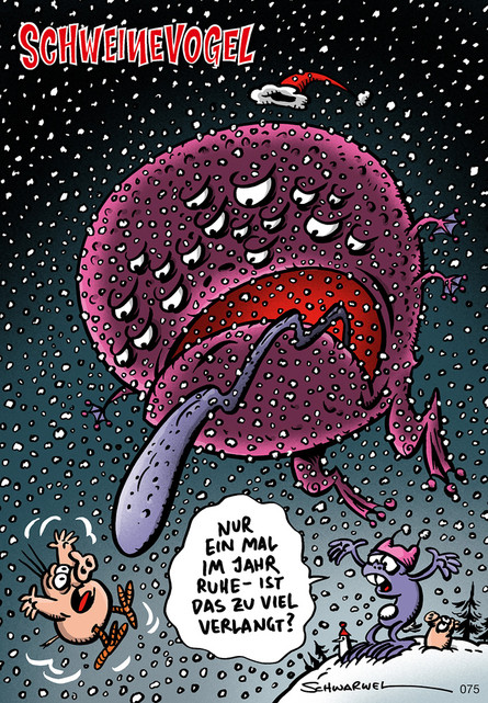 Schweinevogel Cartoon Weihnachten