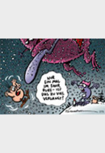 Schweinevogel Cartoon Weihnachten