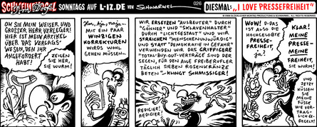 Schweinevogel 026 - " I love Pressefreiheit"
